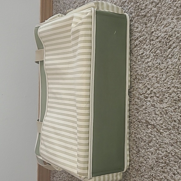 Creating Keepsakes Craft/ Scrapbook Bag Cream and Green Striped Bag - Picture 5 of 10